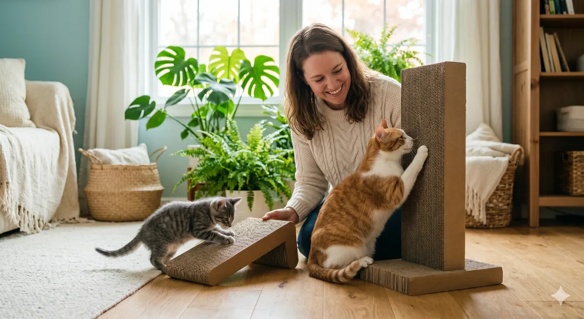 Choosing Cardboard Cat Scratcher for Kittens vs Adult Cats