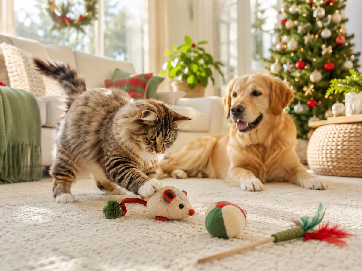 Holiday Safety Tips for Christmas Cat Toys