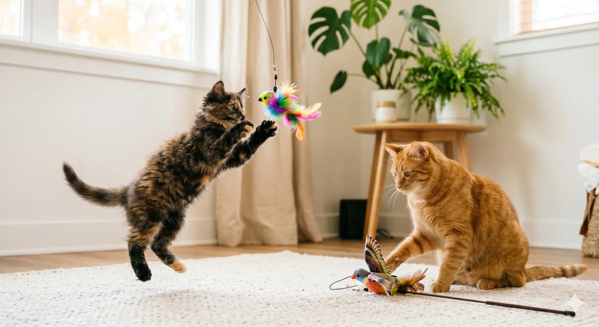 Choosing Flying Bird Cat Toy for Kittens vs Adult Cats