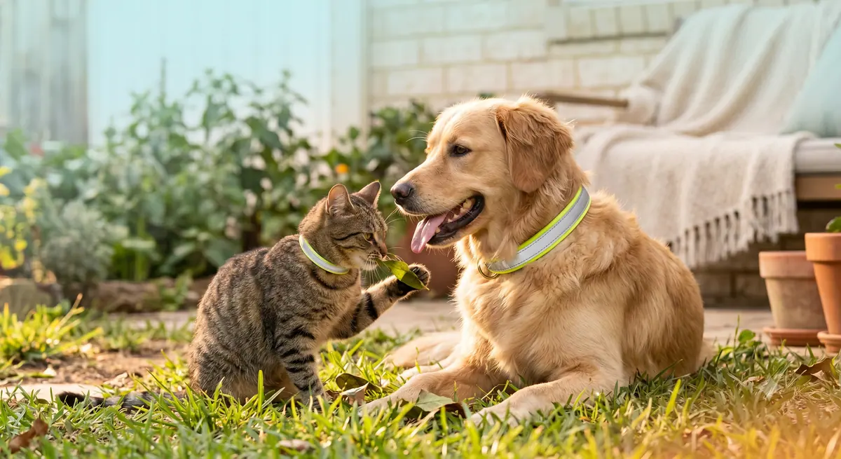 Reflective dog collar option for safer walks