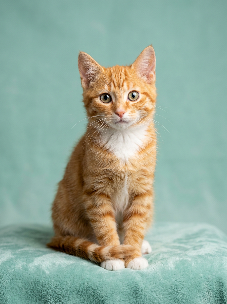 Beautiful cat with accessories