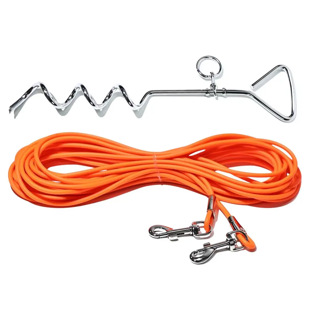 Dog Tie-Out Spiral Stake with 30 ft Lead