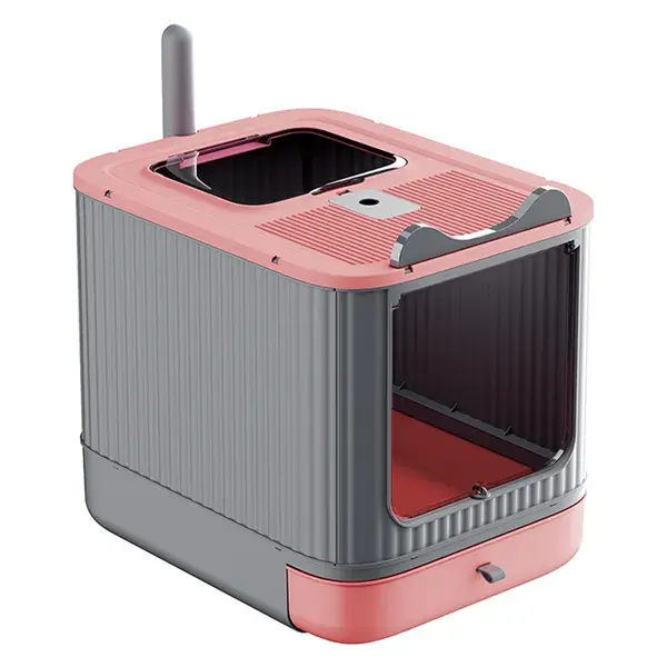 Foldable Enclosed Cat Litter Box with Pull-Out Drawer