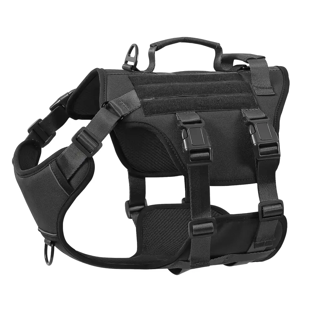 Tactical Dog Harness with Dual Handles, Black